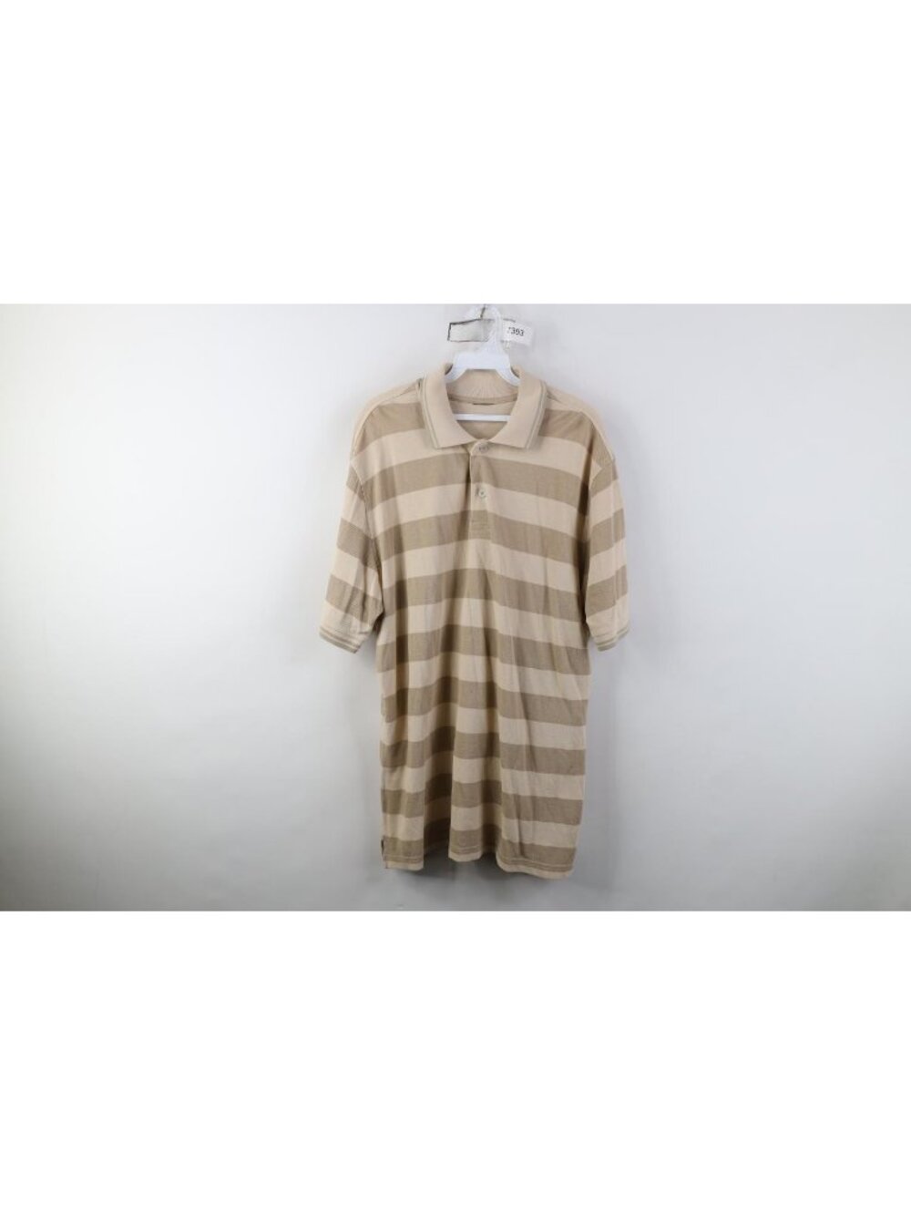 Vintage 90s Streetwear Mens XL Faded Earth Tone Striped Knit Golf Polo Shirt